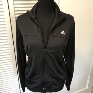 Black Classic adidas Zip-up with White Stripes